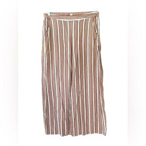 Roxy Striped Pink and White Women's Cotton Pants